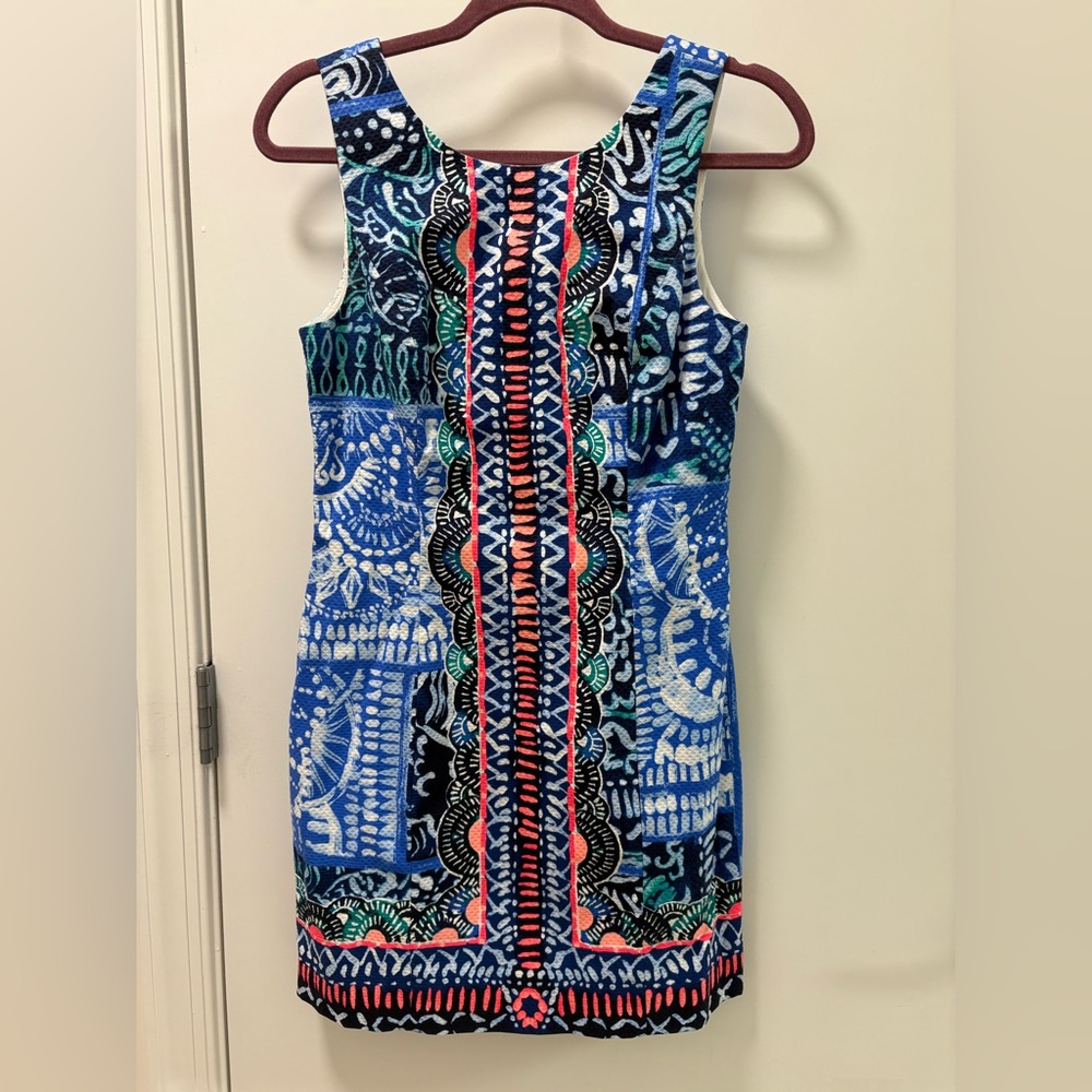 Lilly Pulitzer Mila Stretch Shift Mini Dress Deep Indigo Size 0 - Picture 2 of 8